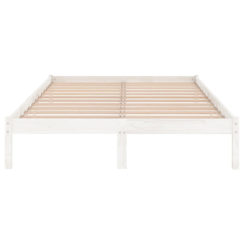 vidaXL Bed Frame without Mattress White Solid Wood 150x200 cm