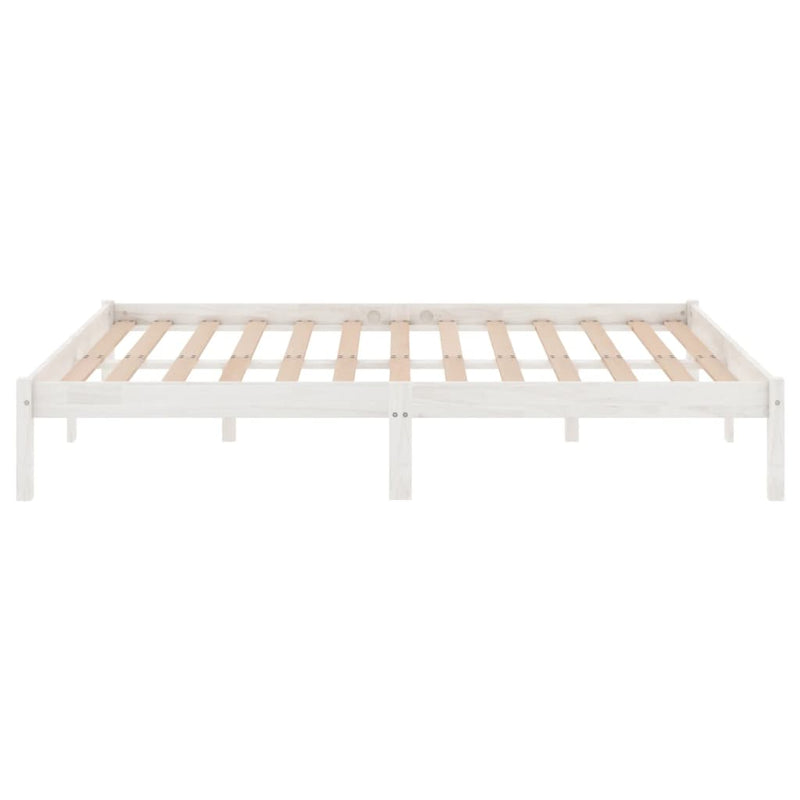 vidaXL Bed Frame without Mattress White Solid Wood 150x200 cm