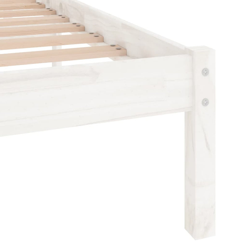 vidaXL Bed Frame without Mattress White Solid Wood 150x200 cm