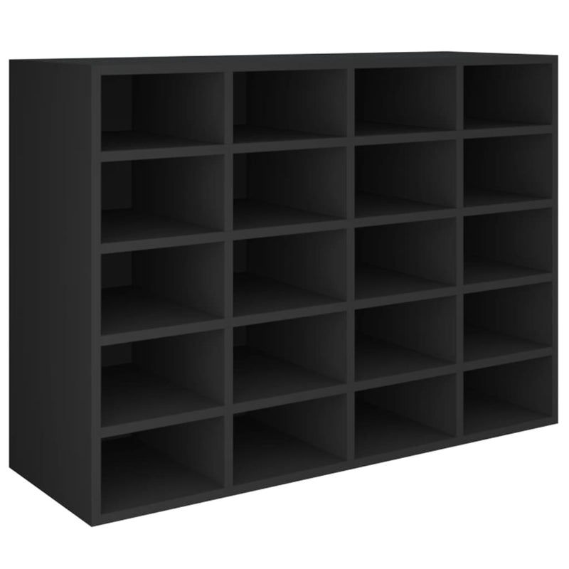 vidaXL Shoe Rack Engineered Wood 92x30x67.5 cm Black
