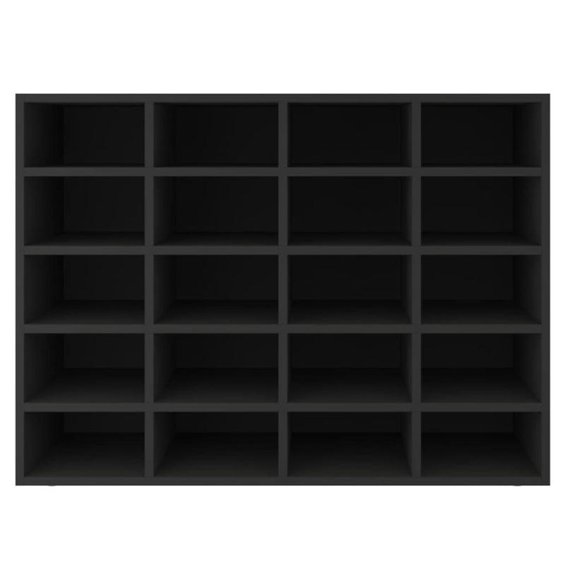 vidaXL Shoe Rack Engineered Wood 92x30x67.5 cm Black