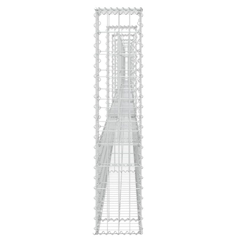 vidaXL U-shape Gabion Basket with 6 Posts Iron 620x20x100 cm