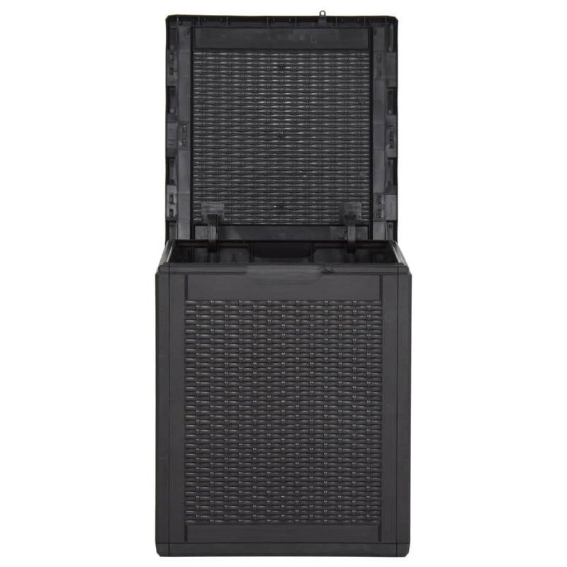 vidaXL Garden Storage Box 90L Black PP Rattan