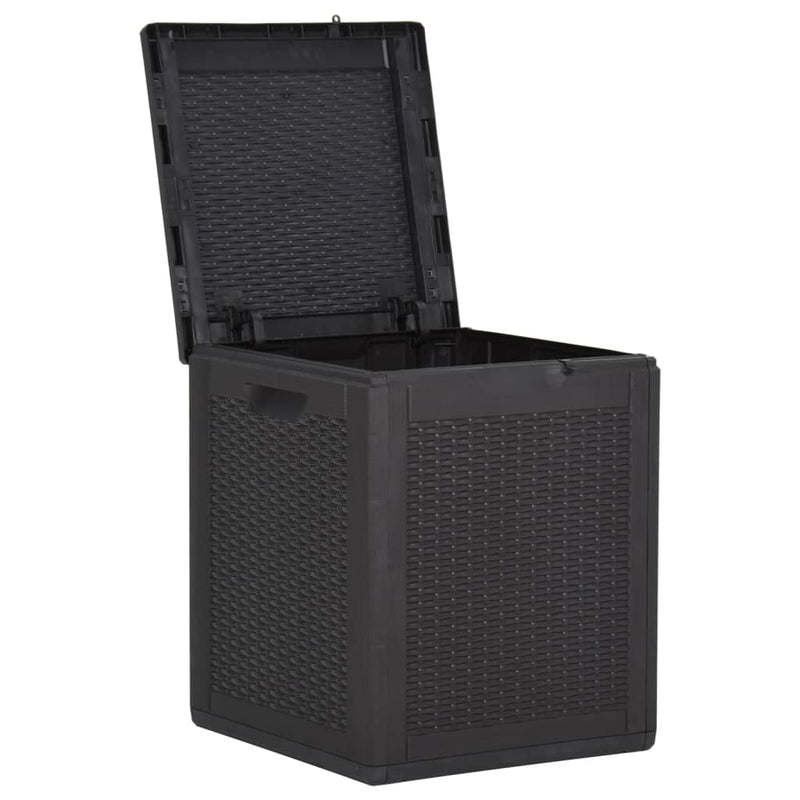 vidaXL Garden Storage Box 90L Black PP Rattan