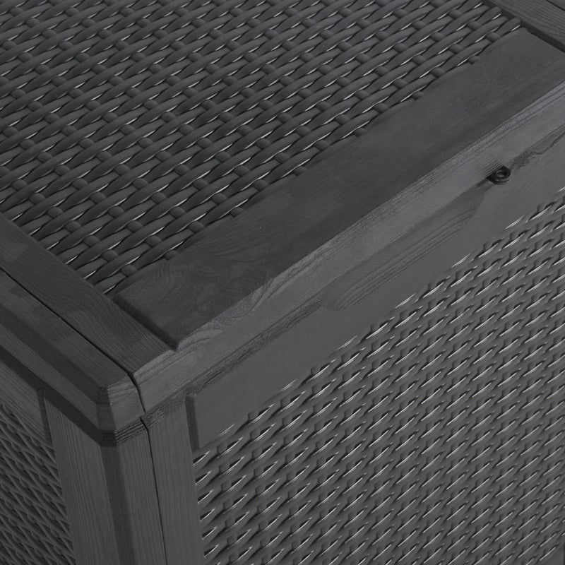 vidaXL Garden Storage Box 90L Black PP Rattan