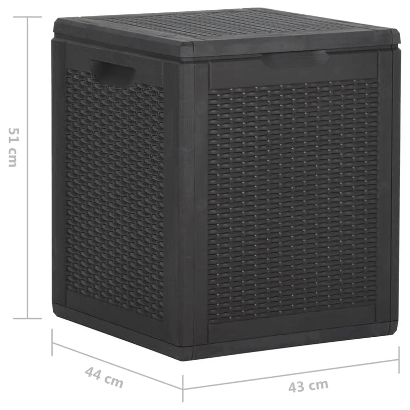 vidaXL Garden Storage Box 90L Black PP Rattan
