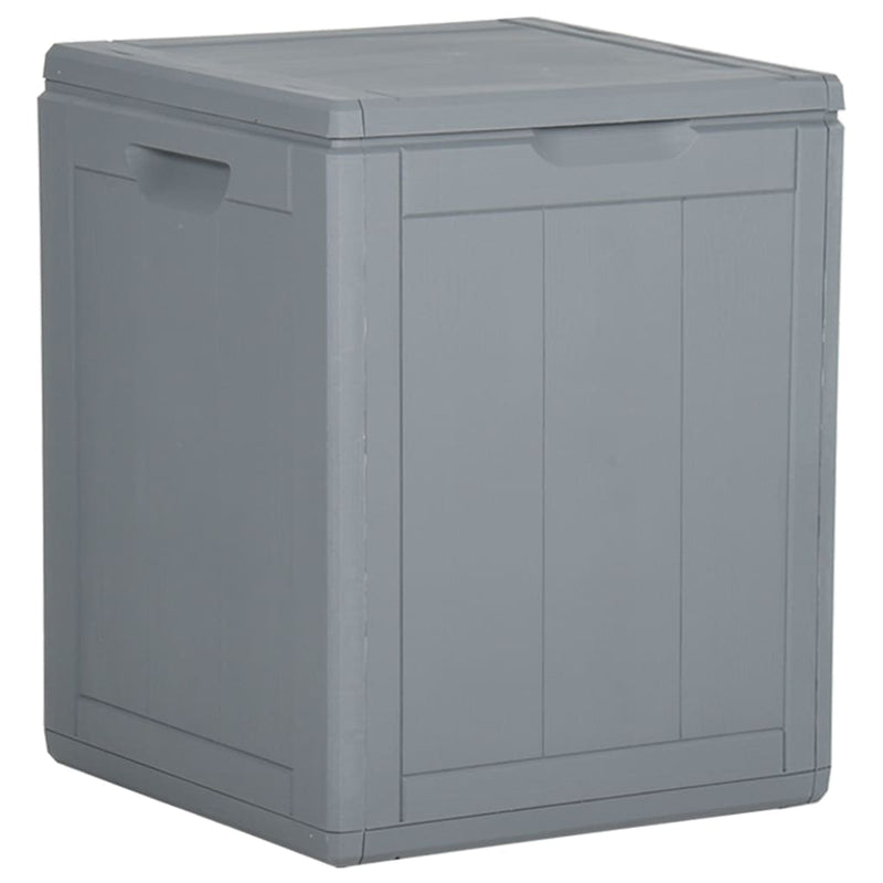 vidaXL Garden Storage Box 90L Grey PP Wood Look