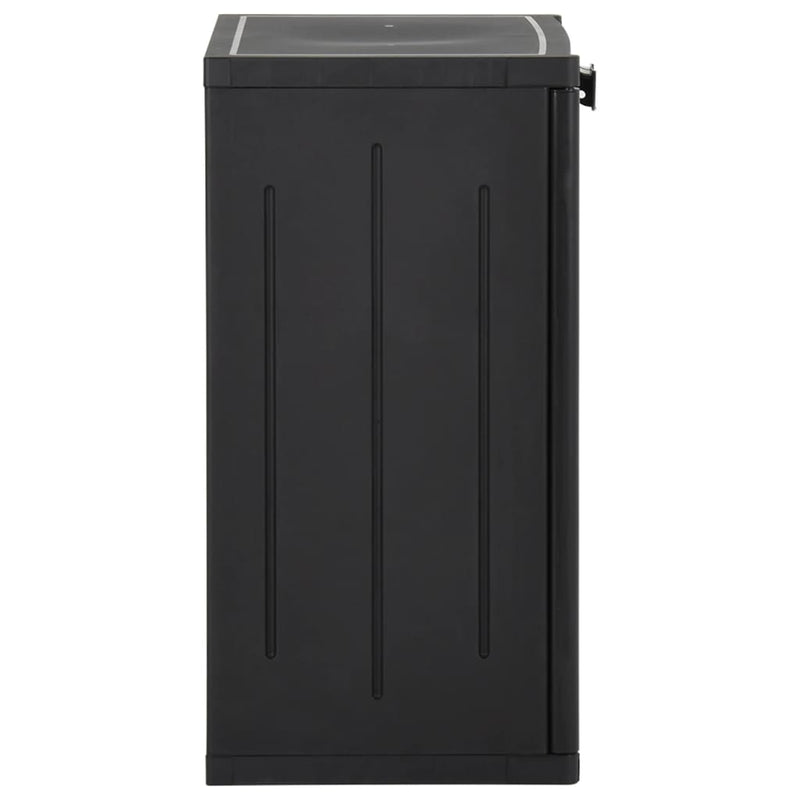 vidaXL Garden Storage Cabinet Black 65x45x88 cm PP Rattan