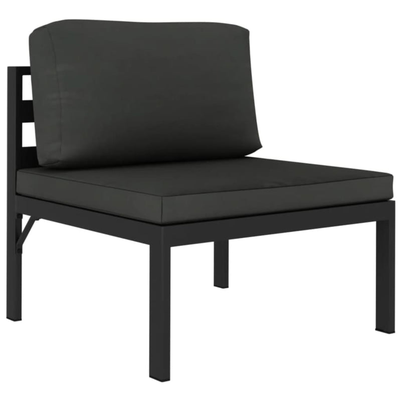 vidaXL 3 Piece Garden Sofa Set with Cushions Aluminium Anthracite