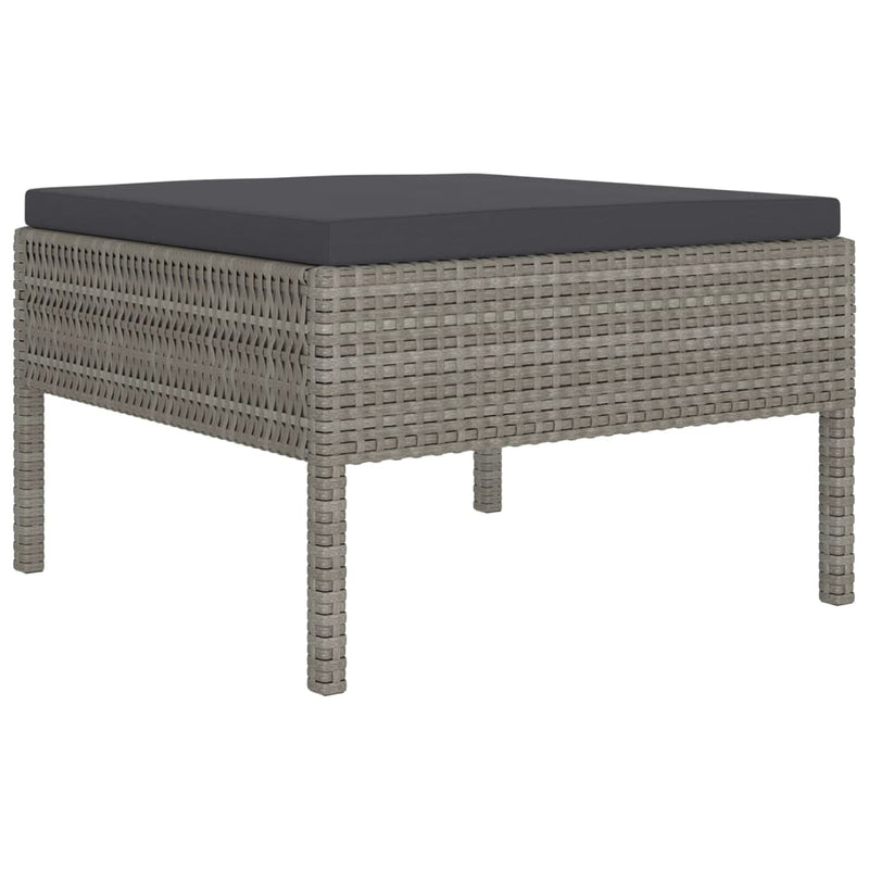 vidaXL 6 Piece Garden Lounge Set with Cushions Poly Rattan Grey