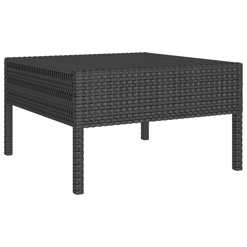 5 Piece Garden Lounge Set with Cushions Poly Rattan Black