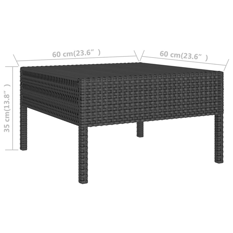 5 Piece Garden Lounge Set with Cushions Poly Rattan Black