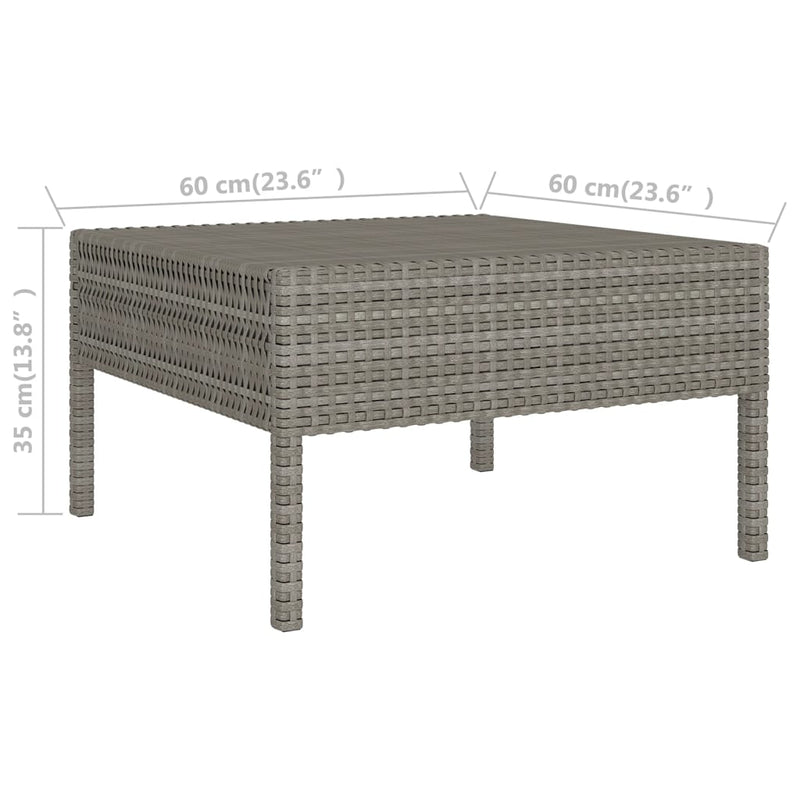 vidaXL 6 Piece Garden Lounge Set with Cushions Poly Rattan Grey