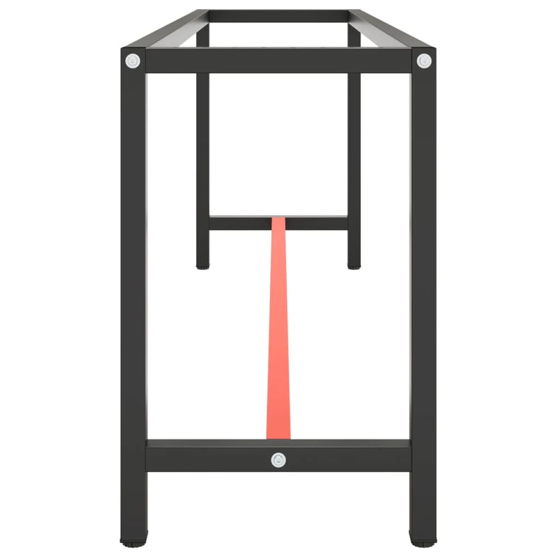 vidaXL Work Bench Frame Matte Black and Matte Red 210x50x79 cm Metal