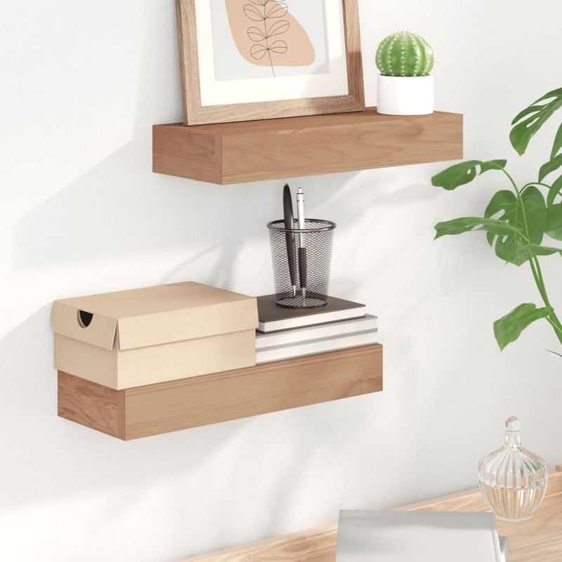 vidaXL Wall Shelves 2 pcs 40x15x4 cm Solid Wood Teak