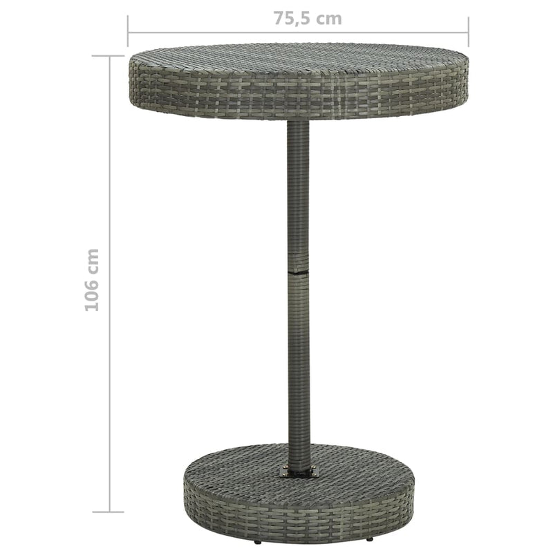 vidaXL 5 Piece Garden Bar Set with Cushions Poly Rattan Grey