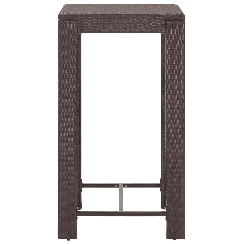 vidaXL 5 Piece Garden Bar Set with Cushions Poly Rattan Brown