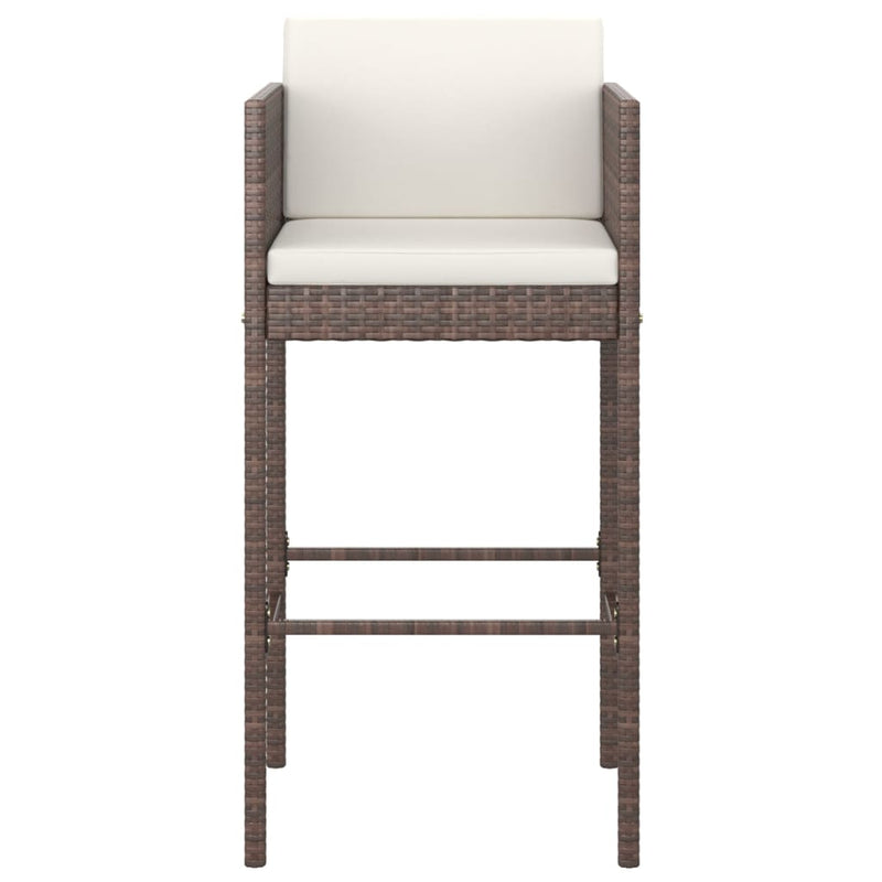 vidaXL 5 Piece Garden Bar Set with Cushions Poly Rattan Brown