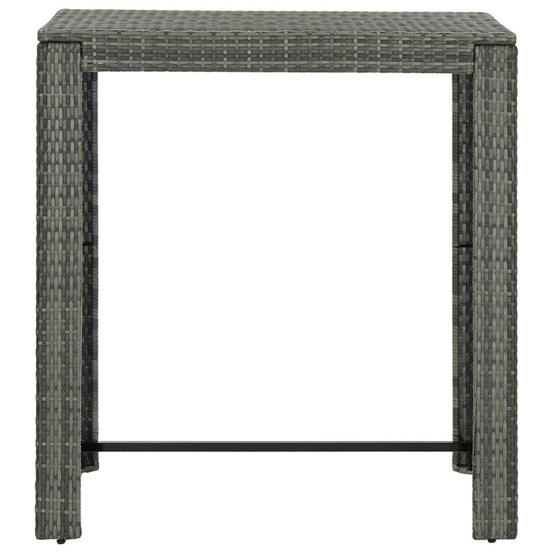 vidaXL 5 Piece Garden Bar Set with Cushions Poly Rattan Grey