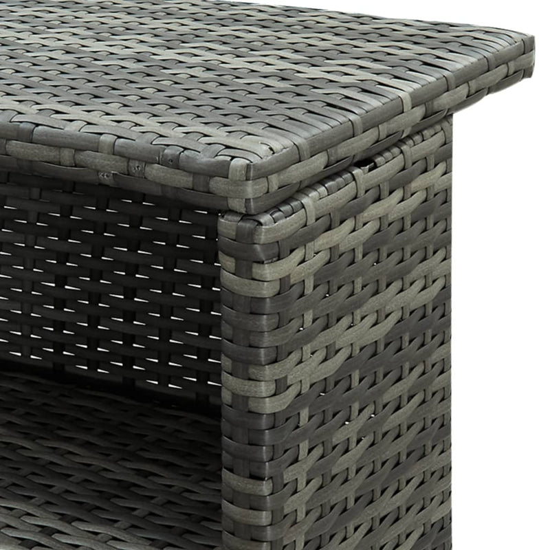 vidaXL 3 Piece Garden Bar Set with Cushions Poly Rattan Grey