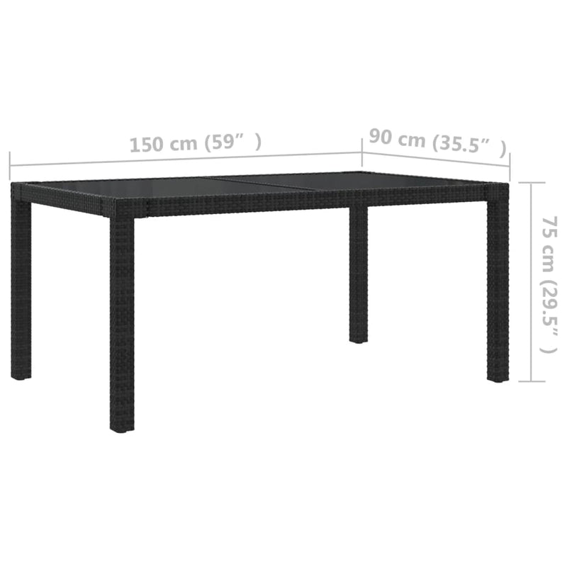 vidaXL 5 Piece Outdoor Dining Set with Cushions Poly Rattan Black