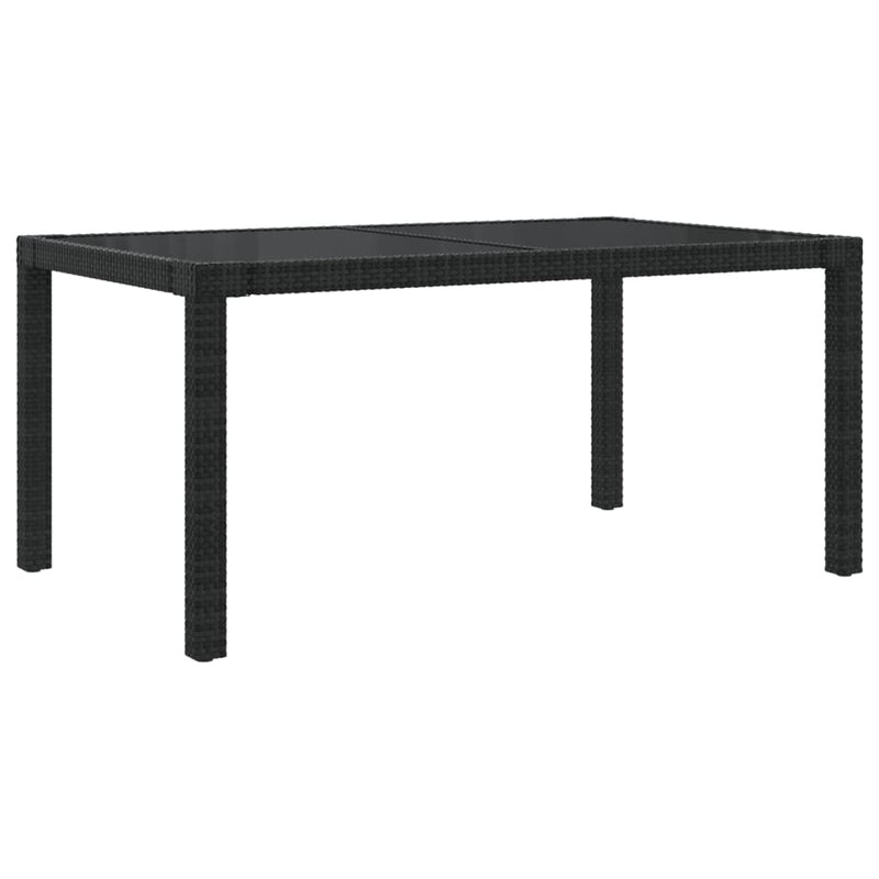 vidaXL 7 Piece Outdoor Dining Set with Cushions Poly Rattan Black