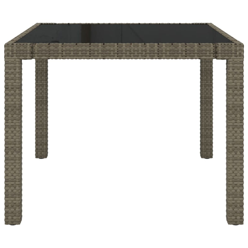 vidaXL 3 Piece Outdoor Dining Set with Cushions Poly Rattan Grey