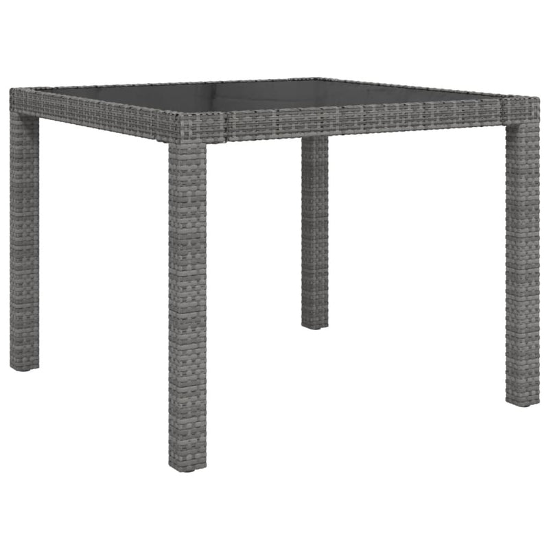 vidaXL 5 Piece Outdoor Dining Set with Cushions Poly Rattan Grey