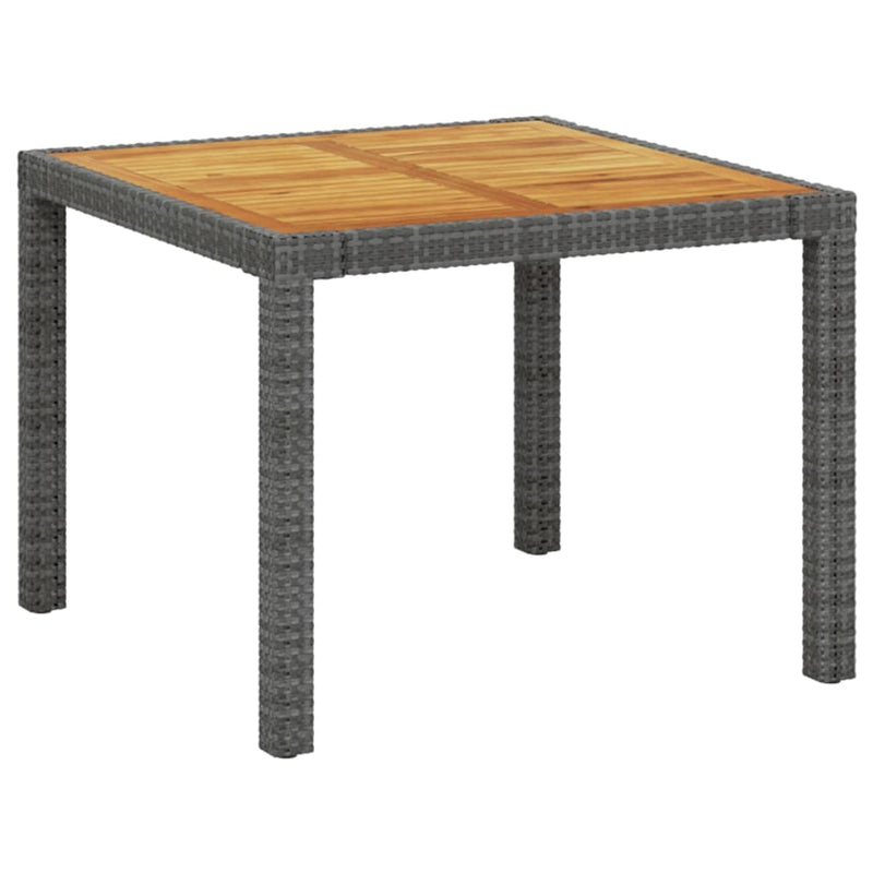 vidaXL 3 Piece Outdoor Dining Set with Cushions Poly Rattan Grey