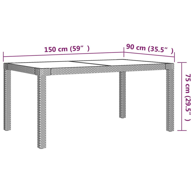 vidaXL 5 Piece Outdoor Dining Set with Cushions Poly Rattan Grey