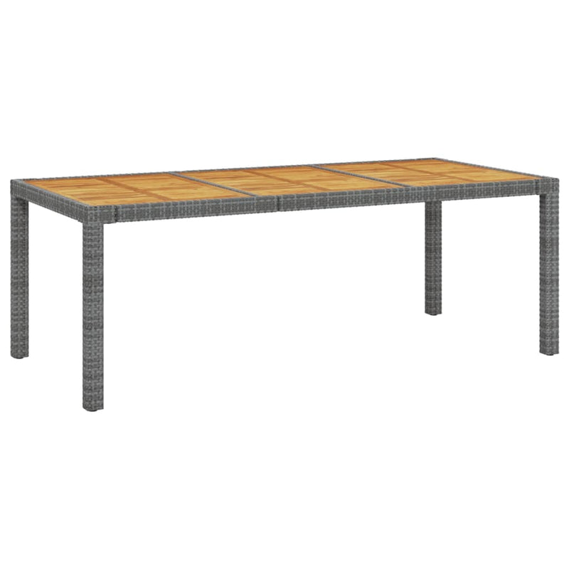 vidaXL 7 Piece Outdoor Dining Set with Cushions Poly Rattan Grey