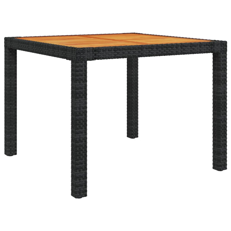 vidaXL 3 Piece Outdoor Dining Set with Cushions Poly Rattan Black