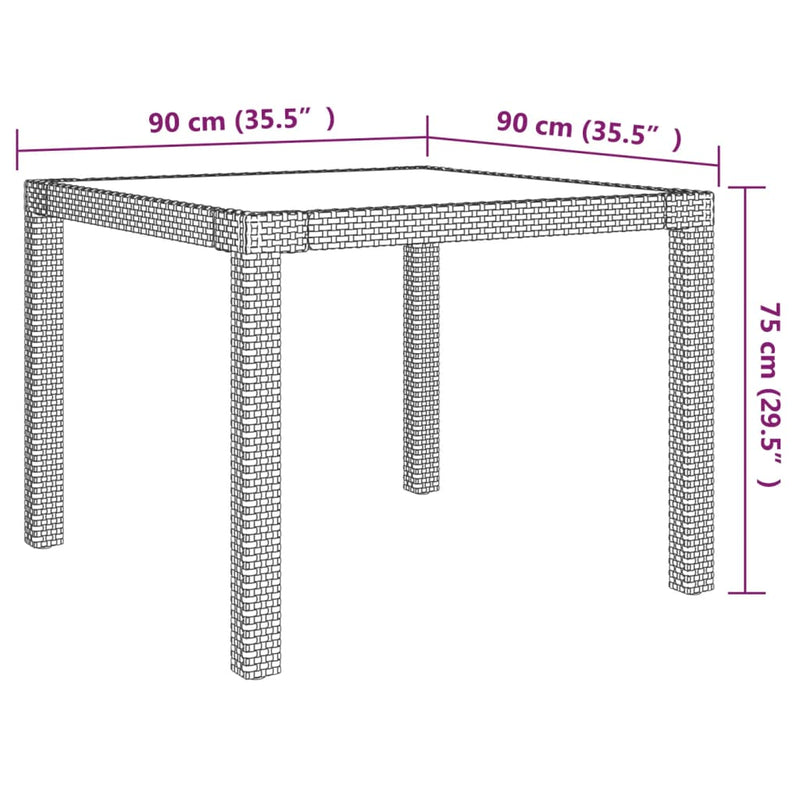 vidaXL 3 Piece Outdoor Dining Set with Cushions Poly Rattan Grey