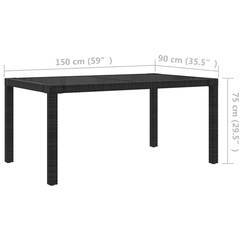 vidaXL 5 Piece Outdoor Dining Set with Cushions Poly Rattan Black