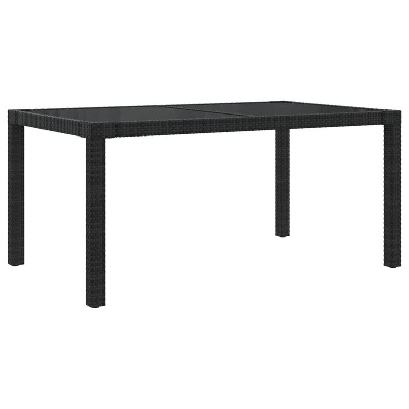 vidaXL 7 Piece Outdoor Dining Set with Cushions Poly Rattan Black