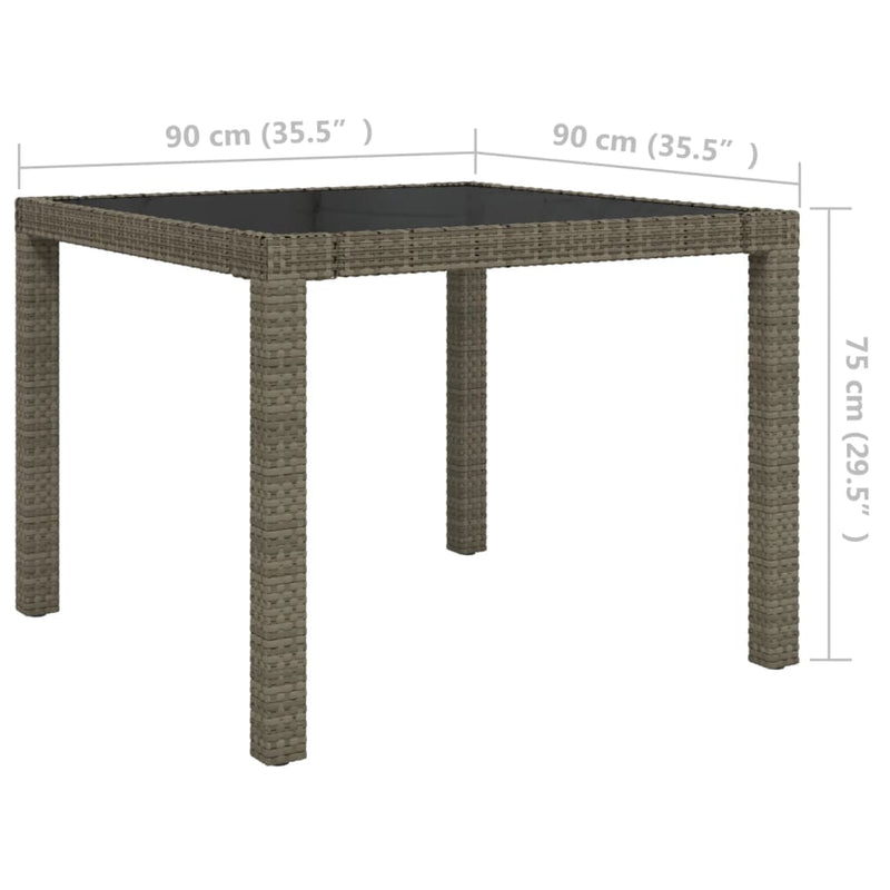 vidaXL 5 Piece Outdoor Dining Set with Cushions Poly Rattan Grey
