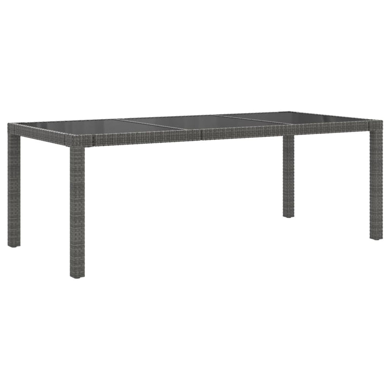 vidaXL 7 Piece Outdoor Dining Set with Cushions Poly Rattan Black and Grey