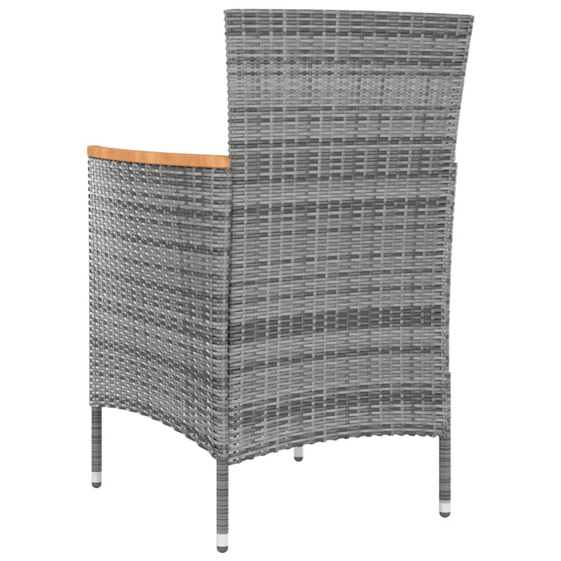 vidaXL 9 Piece Outdoor Dining Set with Cushions Poly Rattan Grey