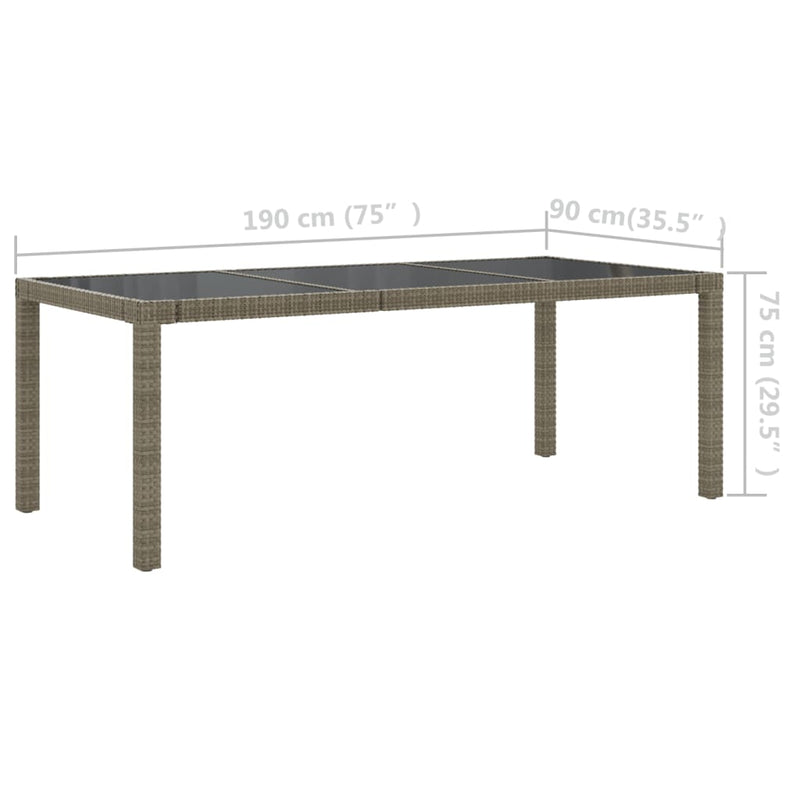 vidaXL 9 Piece Outdoor Dining Set with Cushions Poly Rattan Grey