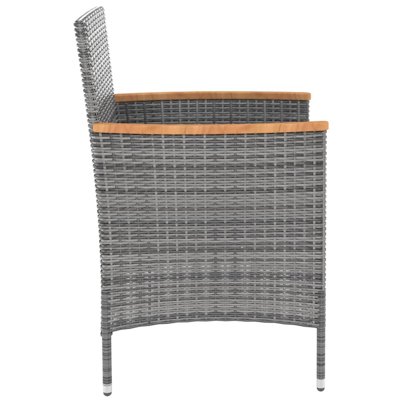 vidaXL 9 Piece Outdoor Dining Set with Cushions Poly Rattan Grey