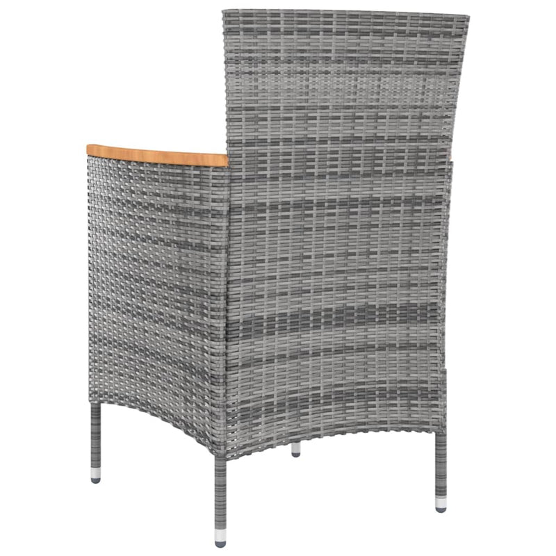 vidaXL 9 Piece Outdoor Dining Set with Cushions Poly Rattan Grey