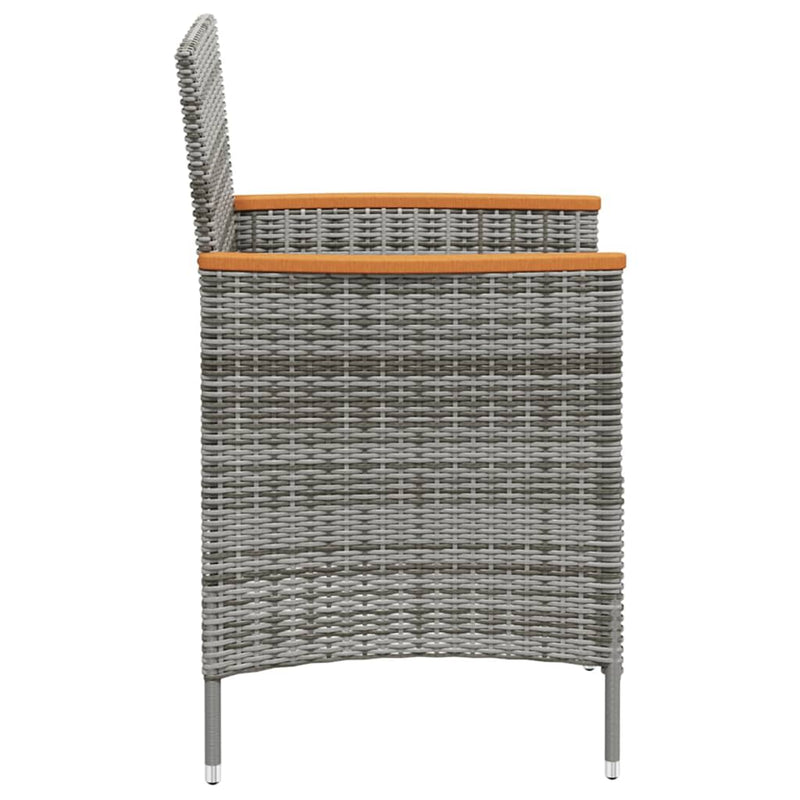 vidaXL 11 Piece Outdoor Dining Set with Cushions Poly Rattan Black and Grey