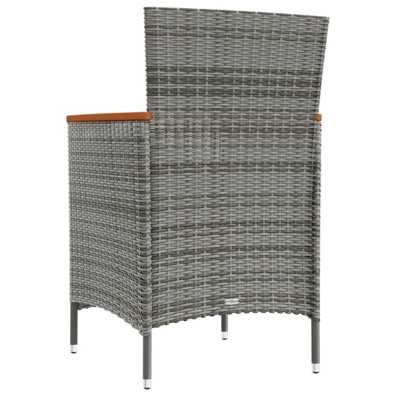 vidaXL 11 Piece Outdoor Dining Set with Cushions Poly Rattan Black and Grey