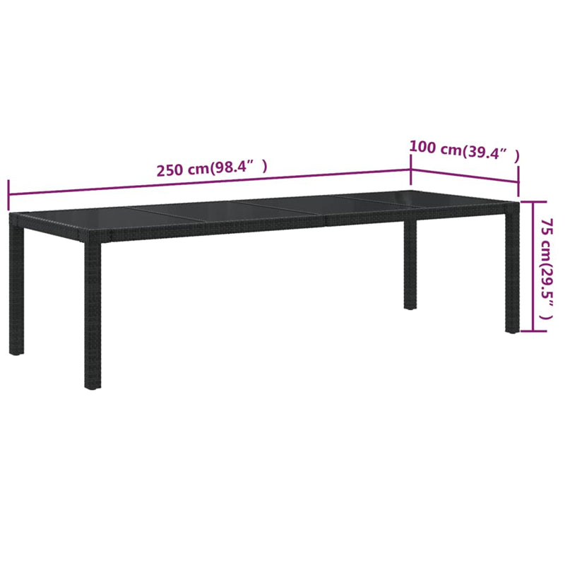 vidaXL 11 Piece Outdoor Dining Set with Cushions Poly Rattan Black and Grey