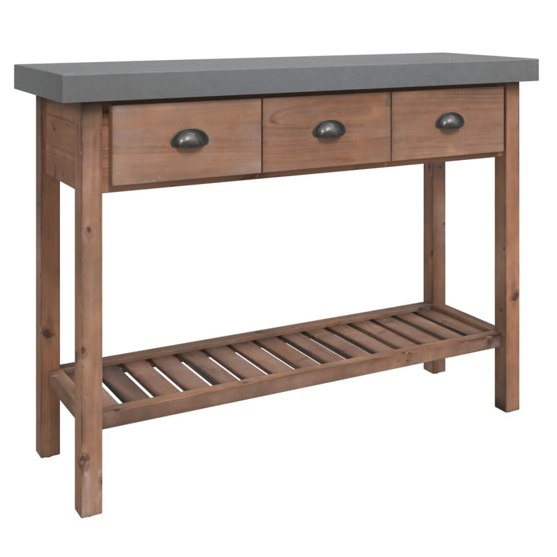 vidaXL Console Table 110x35x80 cm Solid Wood Fir