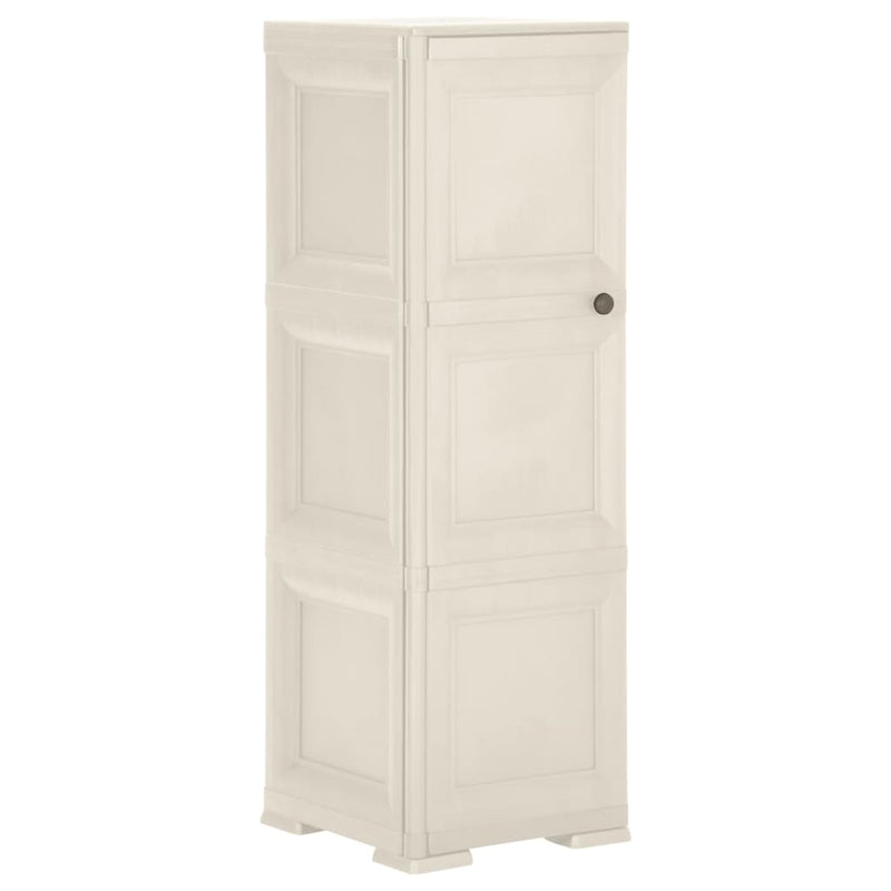 vidaXL Plastic Cabinet 40x43x125 cm Wood Design Vanilla Ice