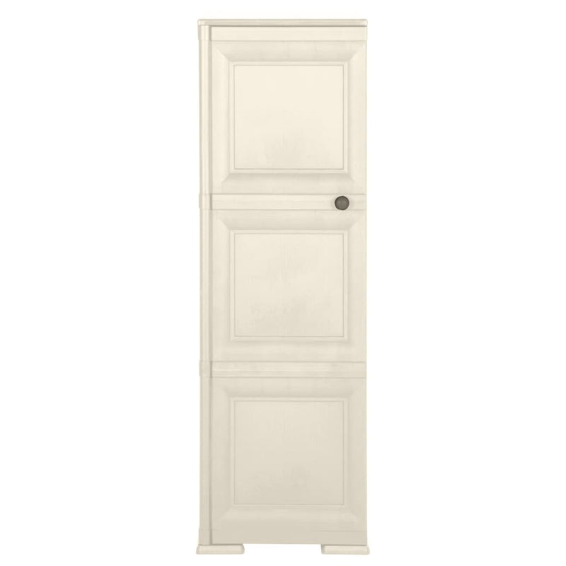 vidaXL Plastic Cabinet 40x43x125 cm Wood Design Vanilla Ice