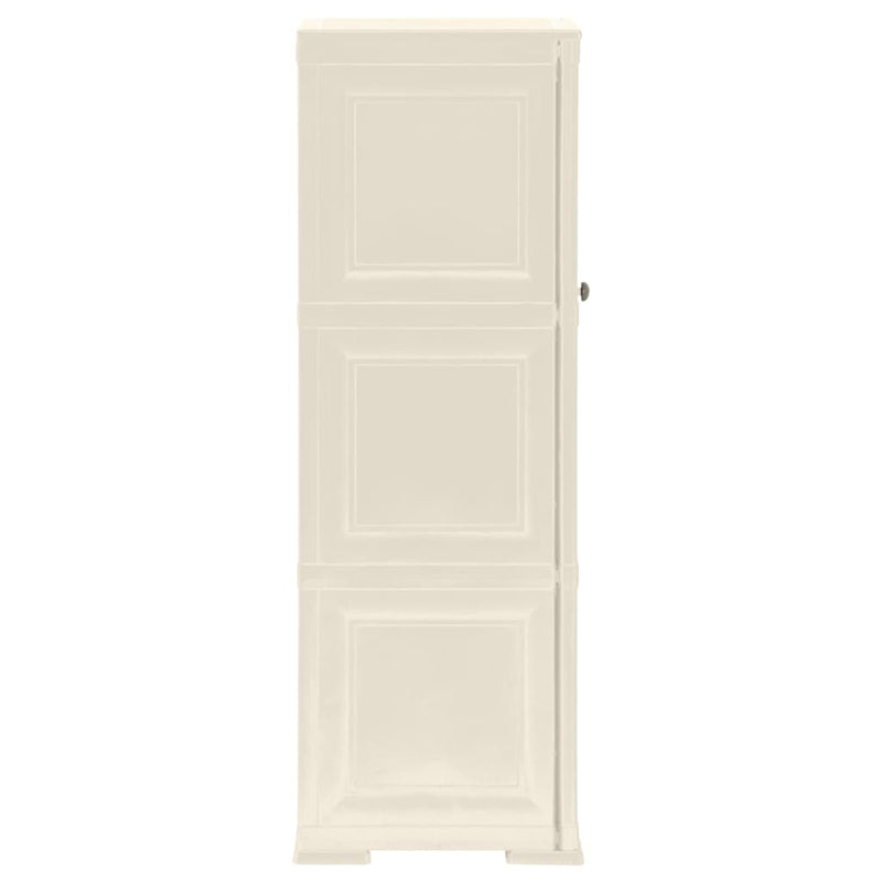 vidaXL Plastic Cabinet 40x43x125 cm Wood Design Vanilla Ice