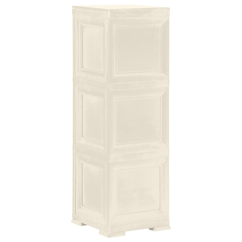 vidaXL Plastic Cabinet 40x43x125 cm Wood Design Vanilla Ice