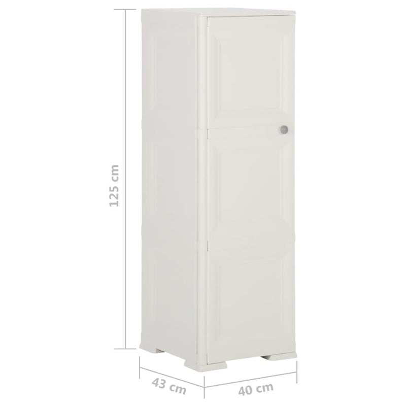 vidaXL Plastic Cabinet 40x43x125 cm Wood Design Angora White